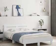 Bed Frame without Mattress White 120x190 cm Small Double
