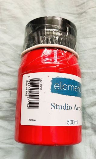 Elements Acrylic Paint Crimson, 500 ml