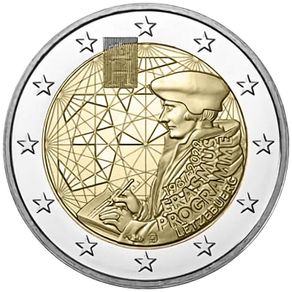 Luxembourg 2 Euro Commemorative Coin 2022 - Erasmus. Uncirculated.