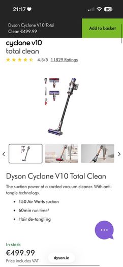 Dyson Cyclone V10 Absolute