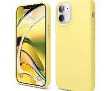 Liquid Silicone Case For Apple iPhone 12 Mini Luxury Thin Phone Cover Yellow