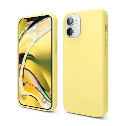 Liquid Silicone Case For Apple iPhone 12 Mini Luxury Thin Phone Cover Yellow