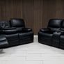 Rita Electric BLACK Leather Recliner Sofa Set Image 2