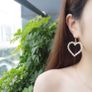 Women's earrings, pearl gold hearts Image 6