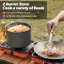Portable 2 Burner Camping Stove, 4400w Camp Stove Lightweight Gas Stove for Camping Cooking Outdoor Backpacking and Picnic Image 4