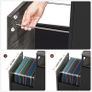 Filing cabinet with 2 drawers, mobile office cabinet with wheels, mobile pedestal, open compartment, hanging files, stable steel frame, industrial design, anthracite gray-black Image 5
