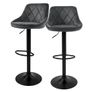 Set of 2 Adjustable Velvet Bar Stools Green with Backrest and Footrest Image 3