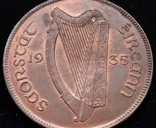 [#2635] - Ireland 1935 | Irish 1d | Irish One Penny  | KM.3 | High Grade