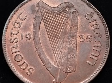 [#2635] - Ireland 1935 | Irish 1d | Irish One Penny  | KM.3 | High Grade