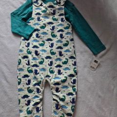 6-9m, With Tags Dinosaur Soft 2Piece Dungaree Set