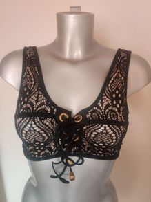 Black/beige lace top size UK8 EU36 Postage included