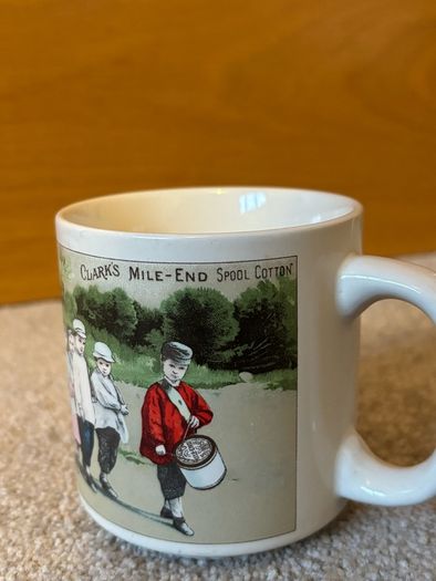 Vintage Clark's Mile End Spool Cotton Ceramic Mug