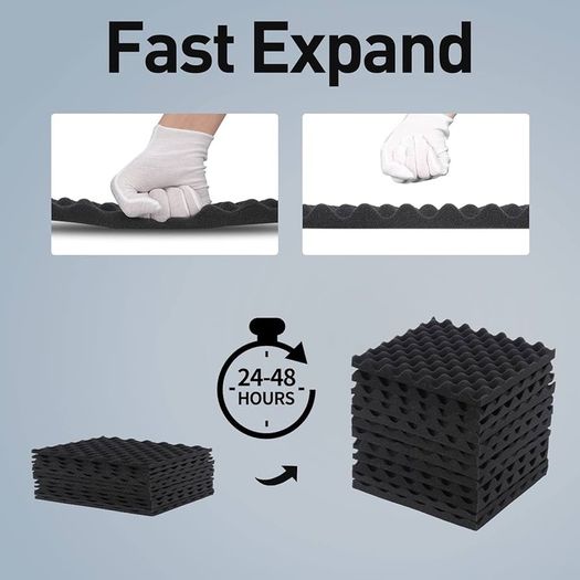 FREE EXPRESS SHIPPING Sound Proofing Panels 24 Pack Egg Crate Acoustic Foam 12 x 12 x 1.18 Inches High Density Acoustic Foam Panels Flame Retardant Sound Absorbing Panels Studio Treatment