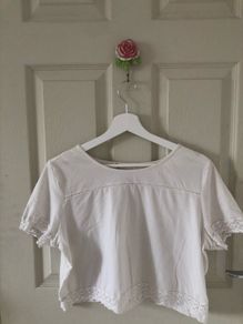 Women's White Top with Lace