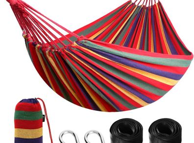 Cotton Hammock - Comfortable Garden Swing with Straps - Brand New