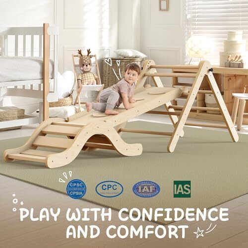 Indoor Playset: 7-in-1 Climbing Frame with Slide, Arch & Mat for Toddlers and Children (1-3 Years)