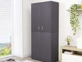 Shoe Cabinet Grey 80x39x178 cm Chipboard