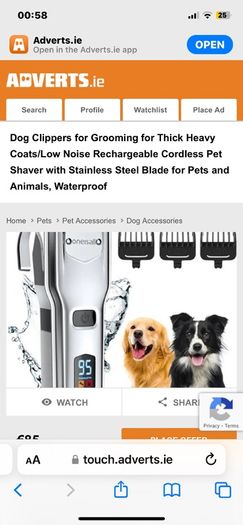 SALE | Dog Clippers for Grooming for Thick Heavy Coats/Low Noise Rechargeable Cordless Pet Shaver with Stainless Steel Blade for Pets and Animals, Waterproof