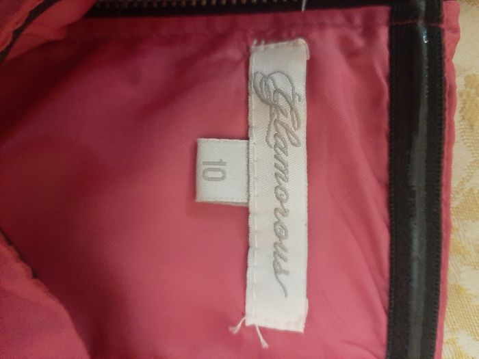 Pink black strapless mini dress