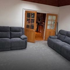 Brand new Herbert 3+2piece sofa. Electrical Recliner in Dark Grey