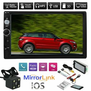 7'' Bluetooth Car Van FM Radio Stereo 2DIN Aux 2 Din Rear View Camera Remote MP5