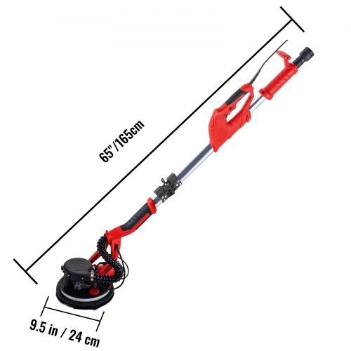 Drywall Sander 750W, Electric Drywall Sander, Foldable Sheetrock Sander, with Telescope Handle, Electric Sander, Variable Speed 800-1750 RPM