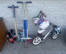 Balance bike scooter roller-skates garage sale!!