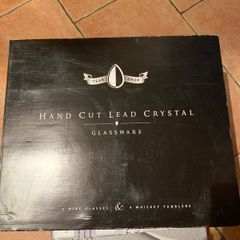 Hand cut Lead Crystal 4 wine glasses+ 4 whiskey tumblers