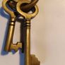 6 X Vintage Heavy Set Brass Skeleton Keys Image 3