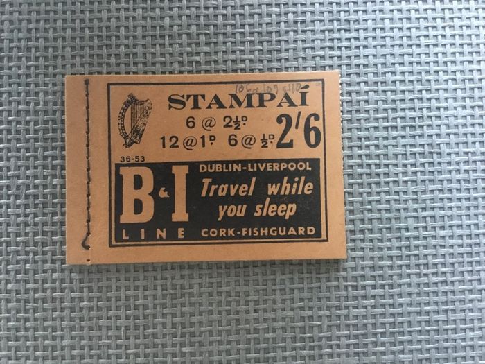 Irish stamps, 1953 definitive booklet,