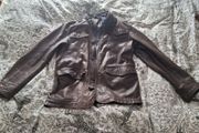 Massimo Dutti brown leather jacket