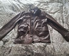 Massimo Dutti brown leather jacket