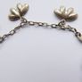 Vintage 925 Sterling Silver charm bracelet with flower charms Image 3