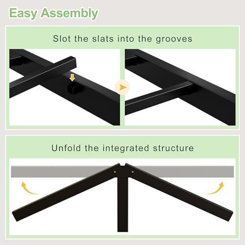 Double Bed Frame with Headboard and Footboard, 30 cm High, Heavy Duty 4ft6 Metal Bed Frame Double with Steel Slats, Storage Space Underbed, Noise Free, Easy Assembly, Black