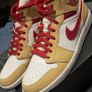 Jordan 1 mid "Light Curry Cardinal Red" Image 2