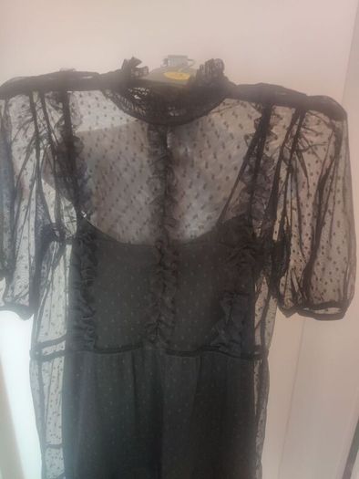 H&M Divided black lace midi short sleeve dress size S UK 10 EU38 Perfect condition Postage included