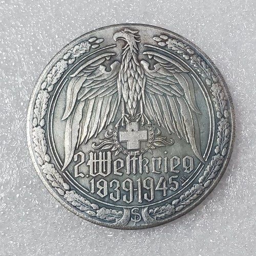 Ww2 Mark German Coin  Hitler Luftwaffe Swastika Nazi Warplane  Reichsmark