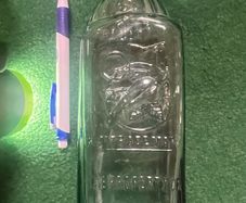 Aqua green Australian chili bottle , 1910