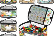 6 Pack Clear Toy Storage Bags, Storage Bags with Zipper, Clear PVC Toy Kids Organiser for Building Blocks, Puzzles, Clay, Small Models, Board Games, Books (6 Pack-L)