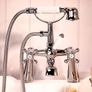 Traditional Victorian Tudor Bath Shower Mixer Tap | Chrome Image 2