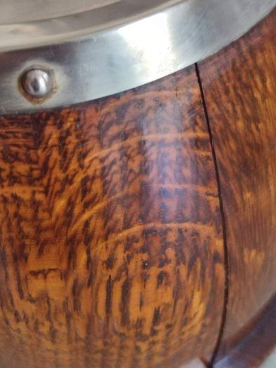 Antique Wooden Ice Bucket Canister Circa 1910's