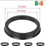 4pcs Black Car Plastic Wheel Hub Centric Rings Spigot rings Center Bore 73.1-57.1 Image 3