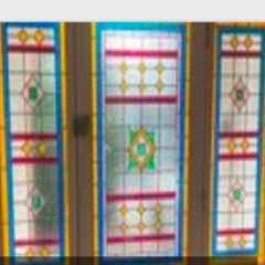 Victorian stained glass front door