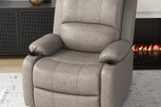 Recliner Armchair, Microfibre Reclining Chair with Adjustable Leg Rest, Cup Holder, for Home Living Room, Brown