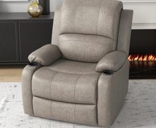 Recliner Armchair, Microfibre Reclining Chair with Adjustable Leg Rest, Cup Holder, for Home Living Room, Brown