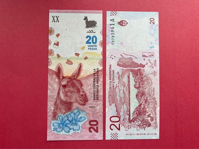 Argentina  20 Pesos  2017  ( Uncirculated ) Vertical.