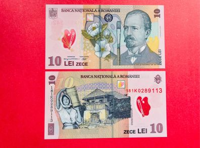 Romania.  10  LEI. 2018  Pick 119  Polymer  Plastic.  Uncirculated )