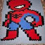Spiderman Inspired chunky knit blanket - Handmade Image 5