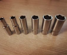 3/8" Carbide Chrome-Plated Socket Set Toolkit Wrench Set Hexagonal Long Sleeves