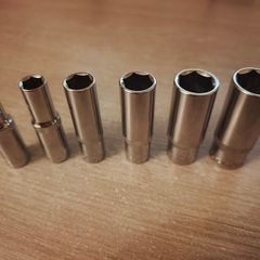 3/8" Carbide Chrome-Plated Socket Set Toolkit Wrench Set Hexagonal Long Sleeves